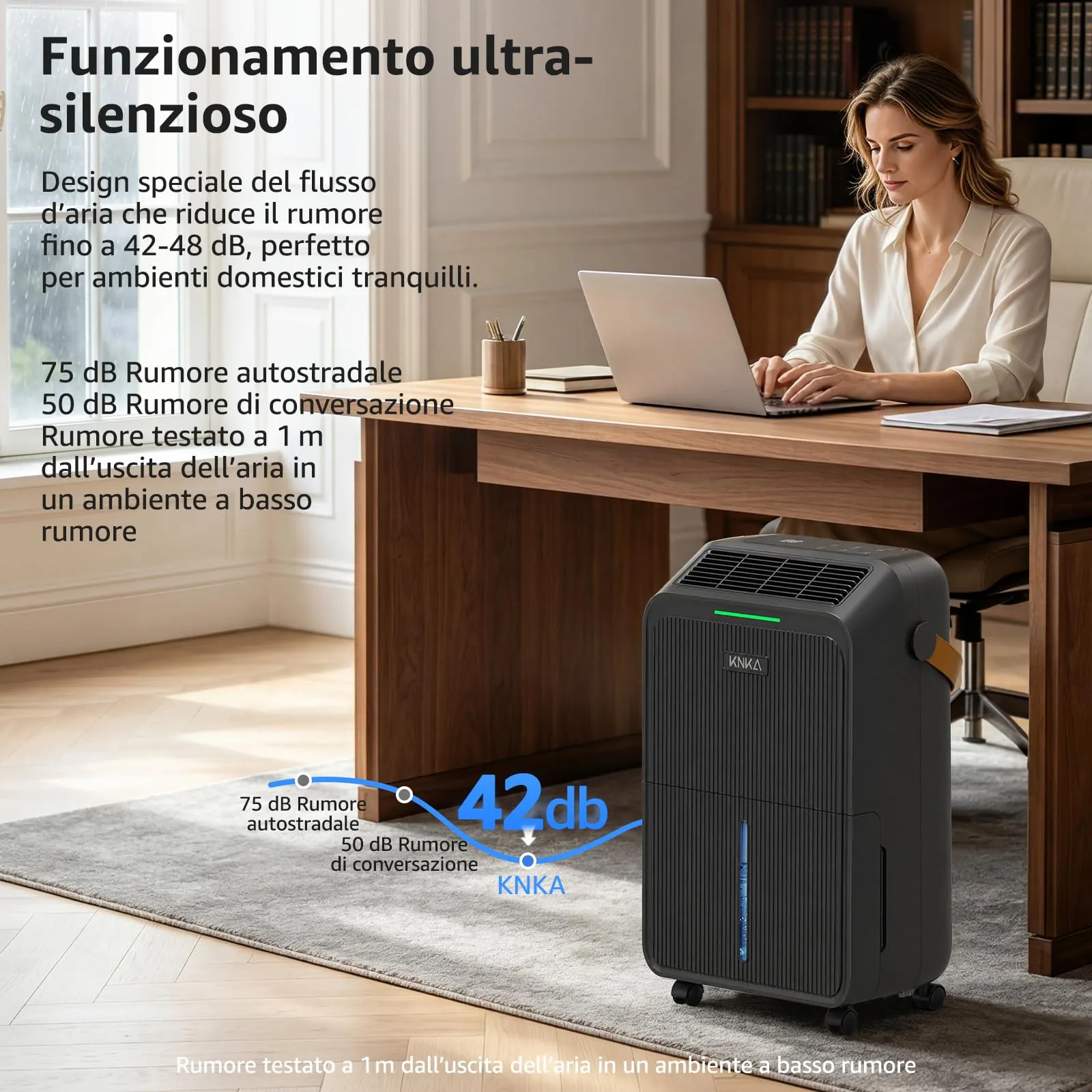 KNKA Deumidificatore Casa 16L/giorno Grigio Fucile - immagine 3