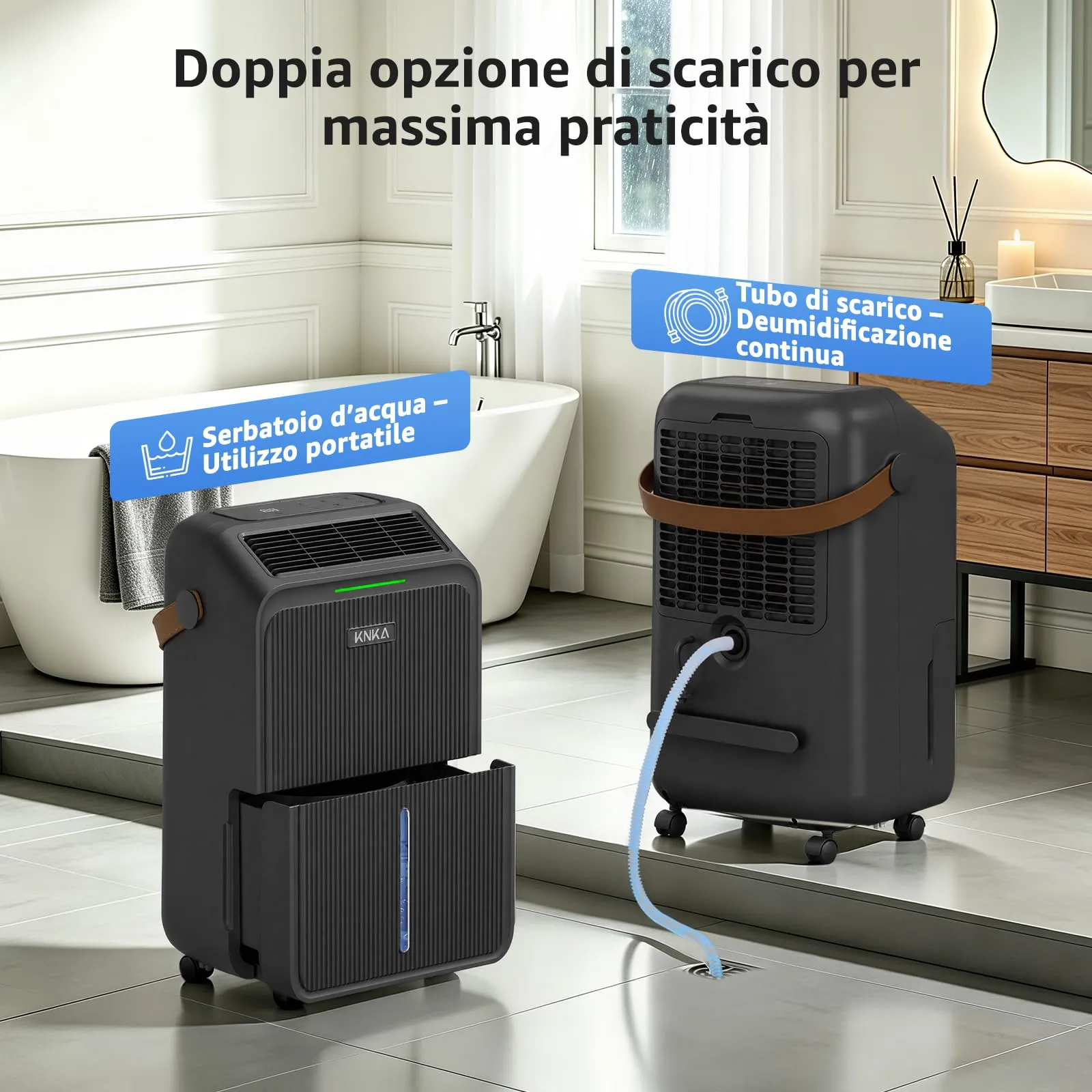 KNKA Deumidificatore Casa 16L/giorno Grigio Fucile - immagine 7