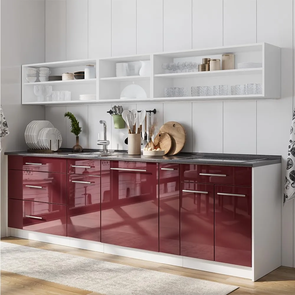Vicco Fame-Line Colonna Dispensa Cucina Bordeaux Lucido/Bianco 20 cm - immagine 5