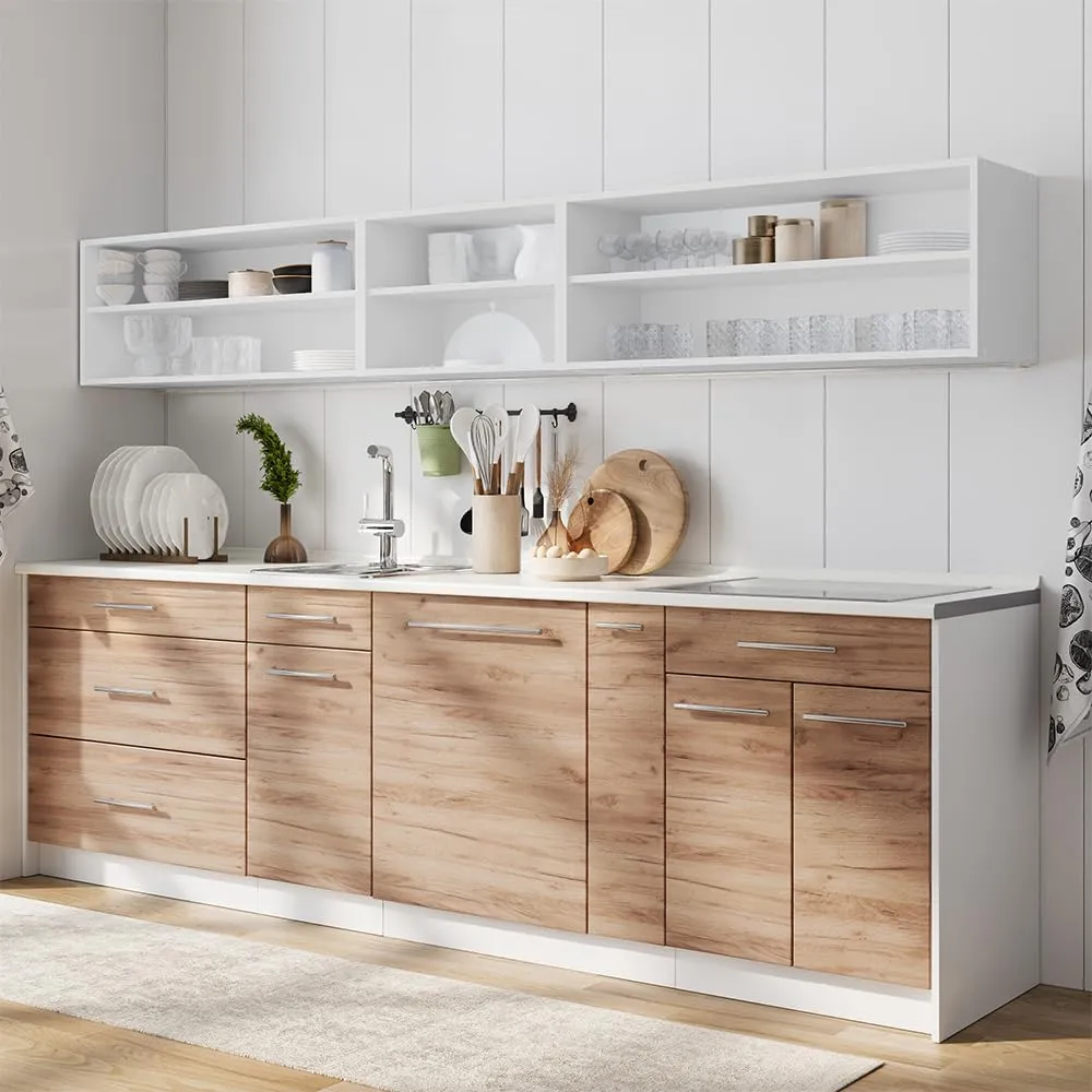 Vicco Fame-Line Colonna Dispensa Cucina, Rovere Dorato/Bianco, 20 cm - immagine 5