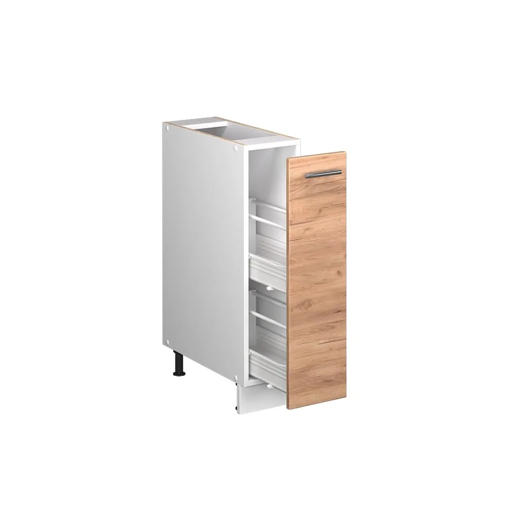 Vicco Fame-Line Colonna Dispensa Cucina, Rovere Dorato/Bianco, 20 cm - immagine 6