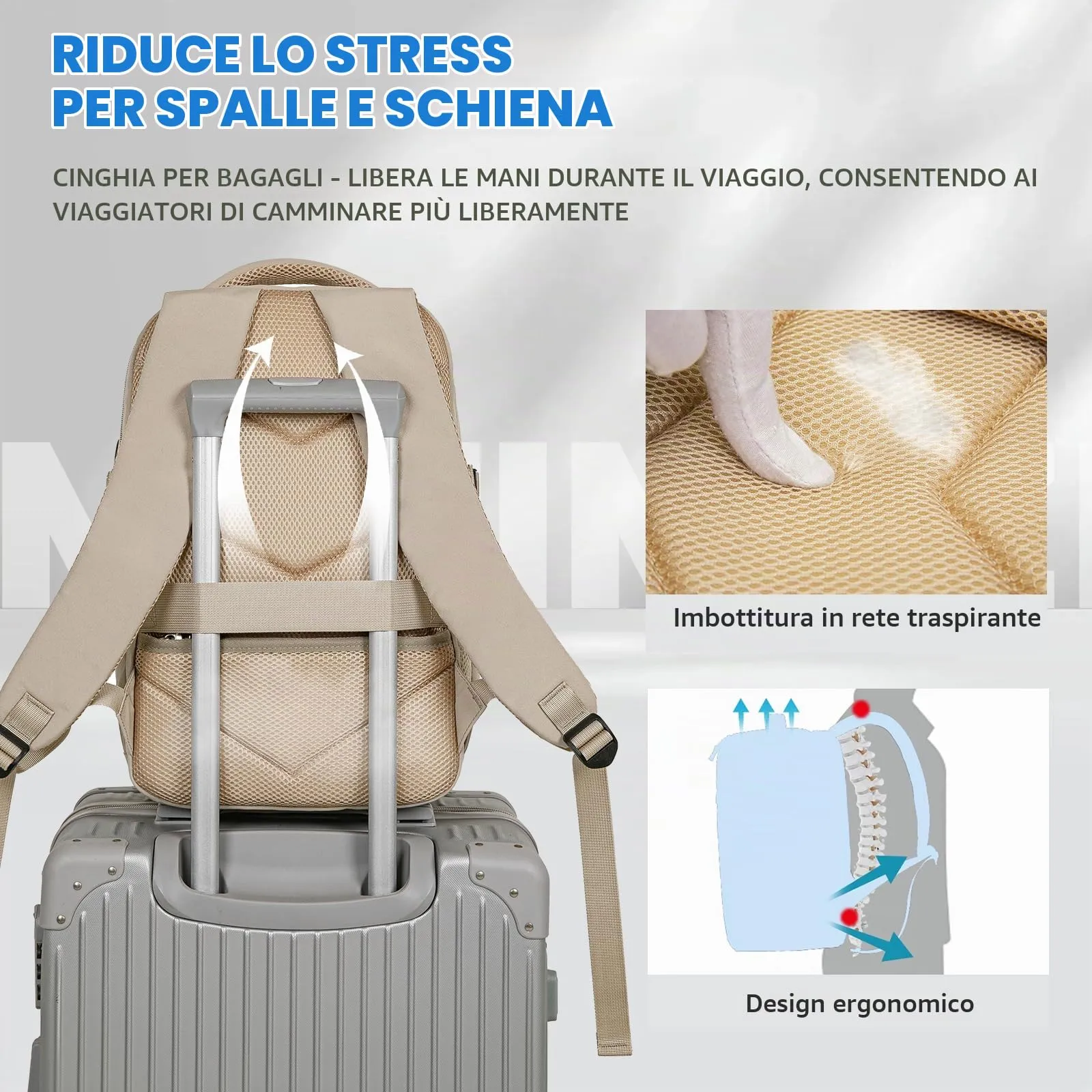 Xkdoai Zaino da Viaggio Bagaglio a Mano per Easyjet 45x36x20 cm - immagine 7