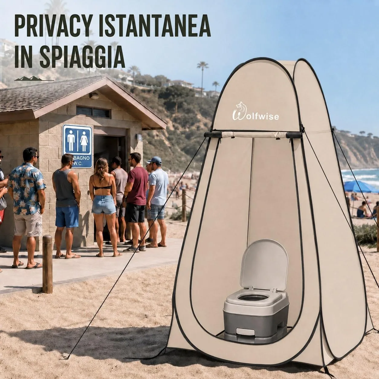 Wolfwise Tenda Doccia Campeggio Pop-Up, Spogliatoio Portatile e Pieghevole - immagine 4