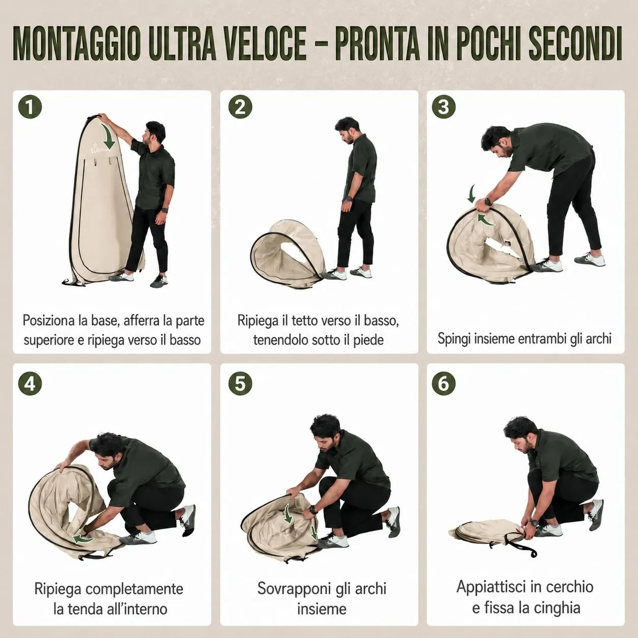 Wolfwise Tenda Doccia Campeggio Pop-Up, Spogliatoio Portatile e Pieghevole - immagine 5