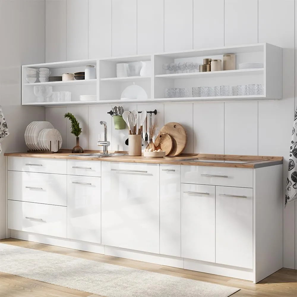 Vicco Fame-Line Colonna Dispensa Cucina, Bianco Lucido/Bianco, 20 cm - immagine 6