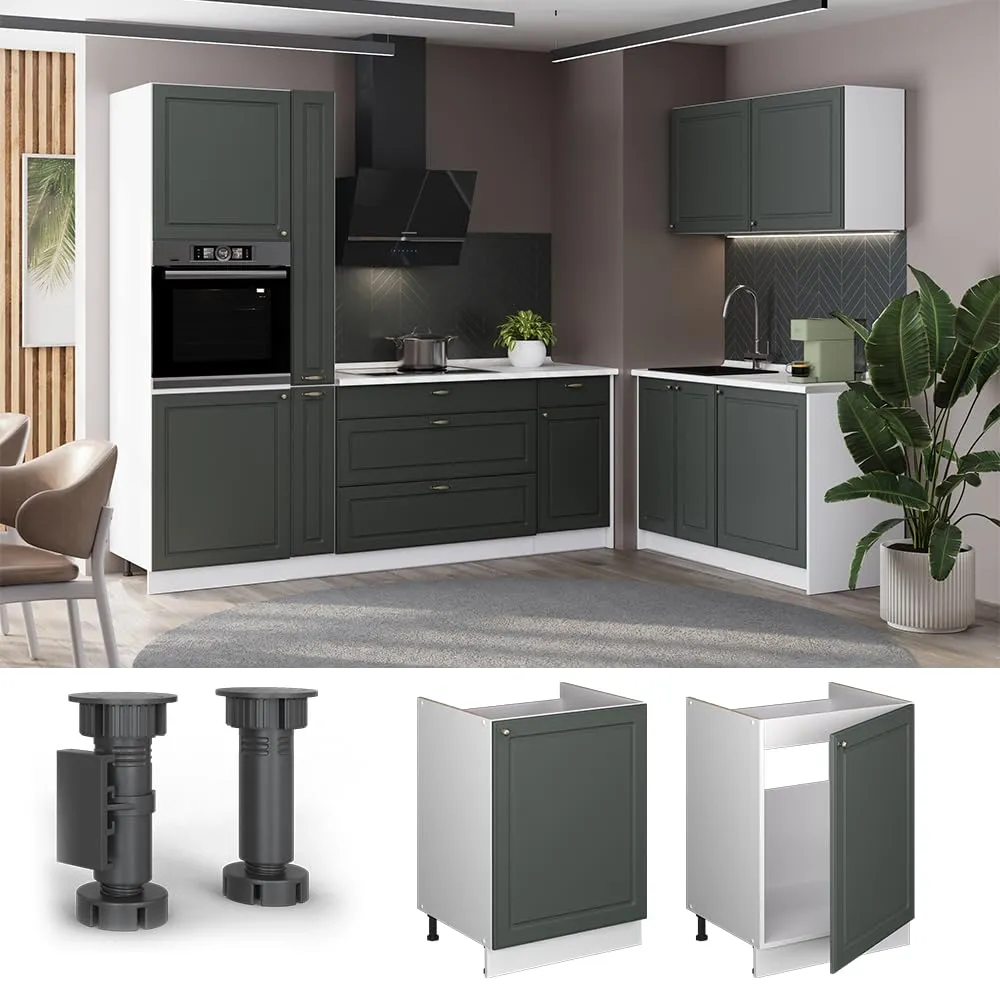 Vicco Mobile Lavello Cucina Fame-Line, Verde-oro Country/Bianco, 60 cm - immagine 5