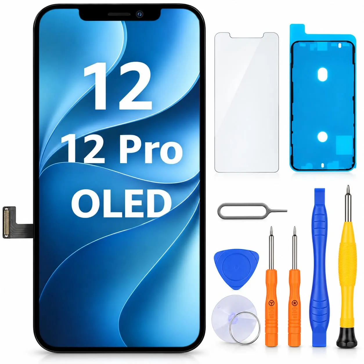 LL TRADER Schermo OLED 6,1'' per iPhone 12/12 Pro e Kit di Riparazione - immagine 1