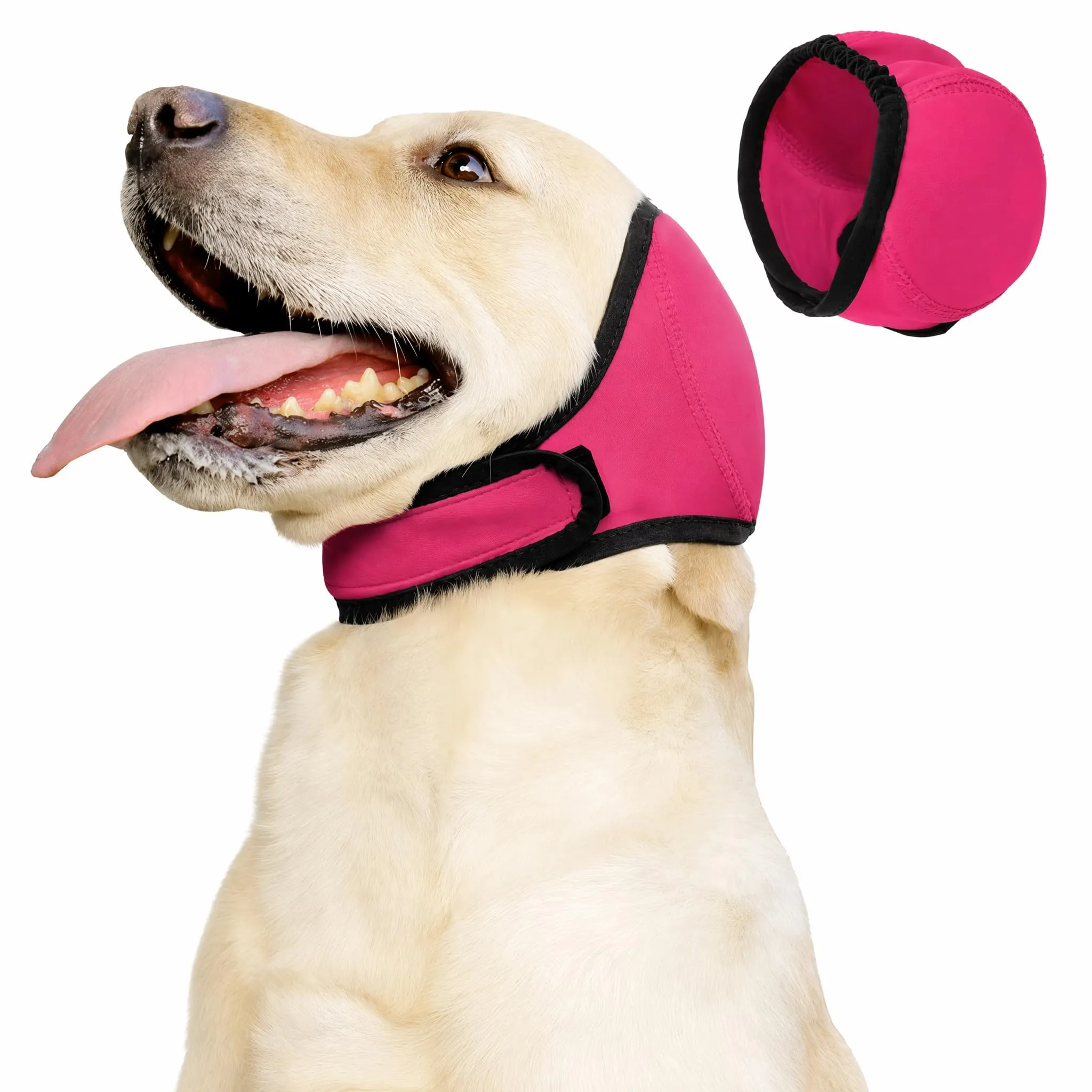 Naapesi Paraorecchie Antirumore per Cani, Fascia Elastica Calmante per Ansia, Bagno e Toelettatura (M-Rosa) - immagine 1