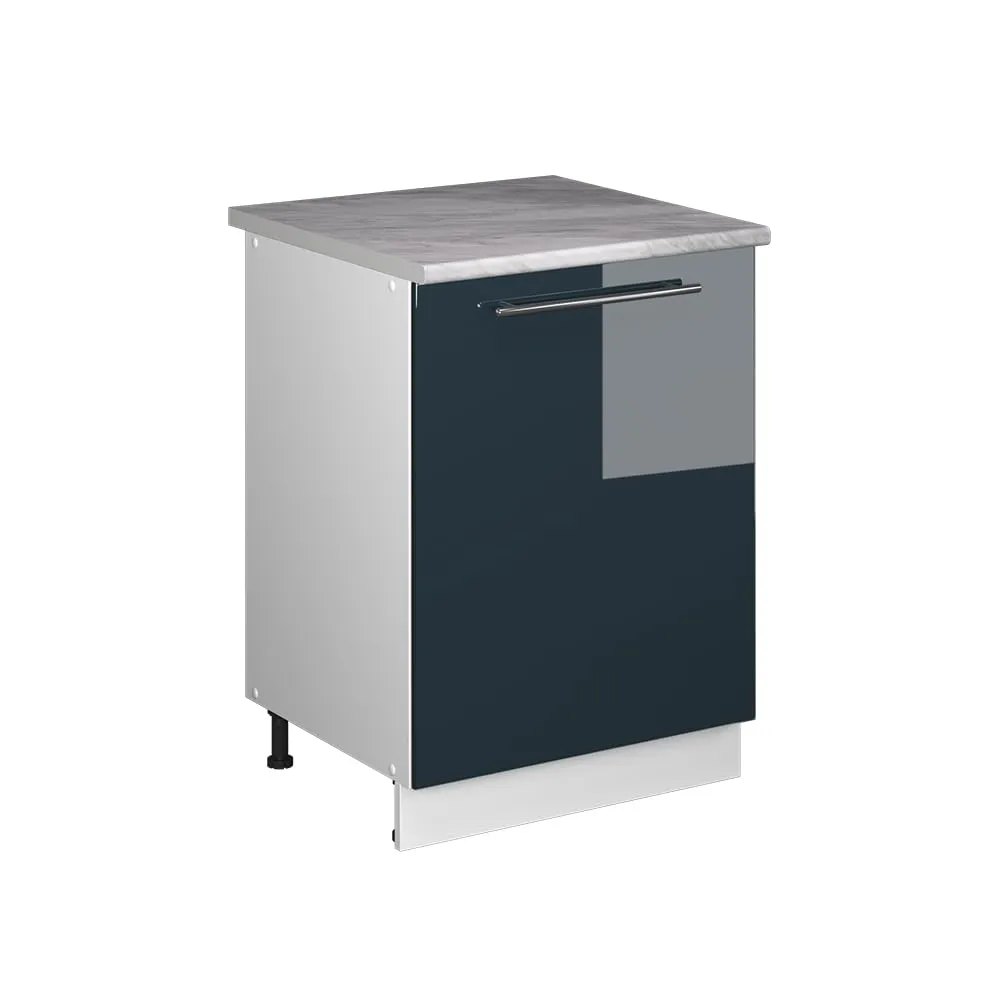 Vicco Mobile Lavello Cucina Fame-Line, Blu Scuro Lucido/Bianco, 60 cm - immagine 1