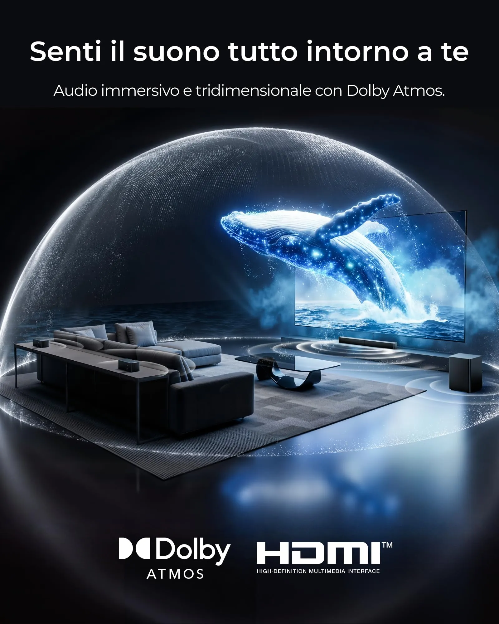 ULTIMEA Poseidon M100 Sistema Surround 7.1 Wireless con Dolby Atmos - immagine 7