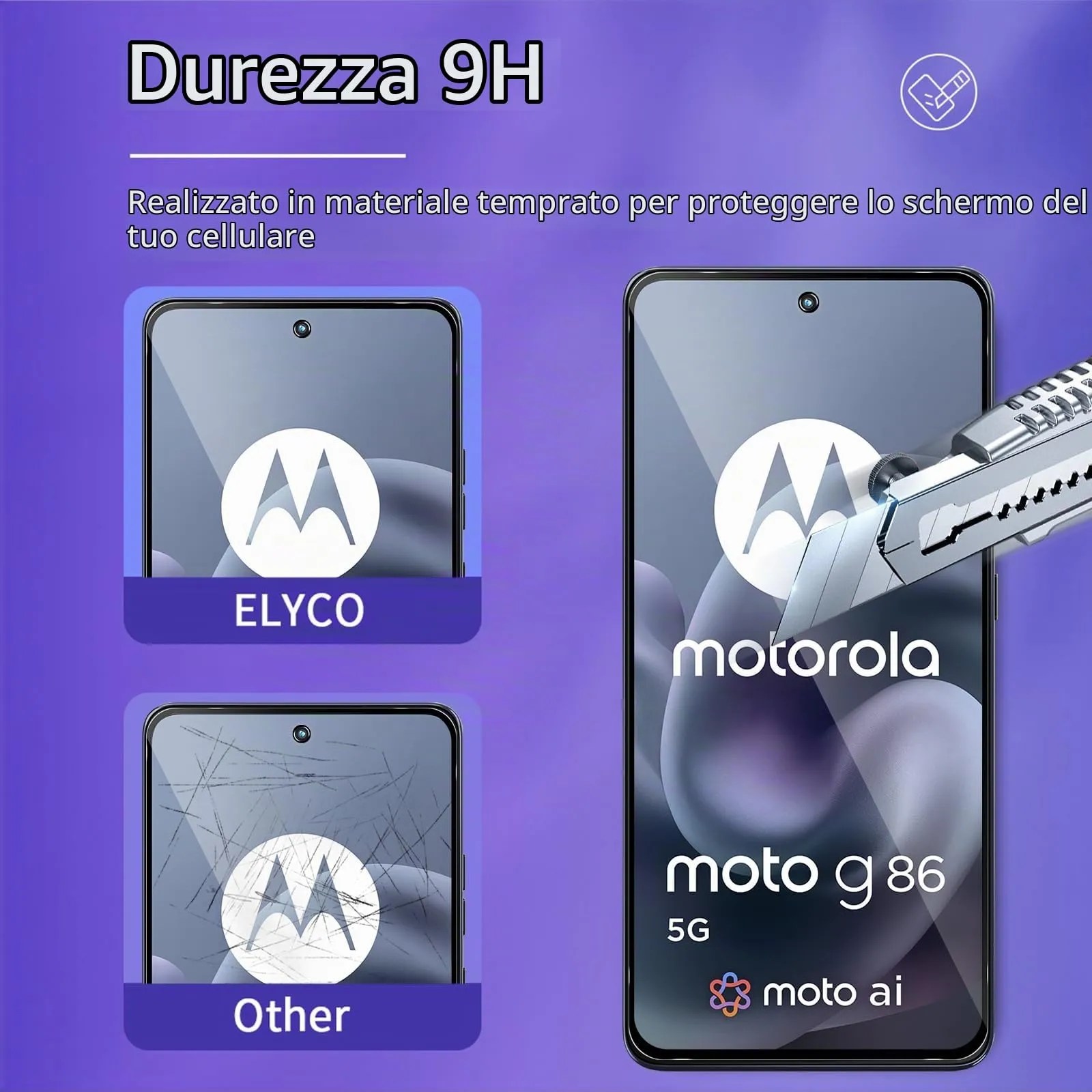 ELYCO Vetro Temperato Privacy per Motorola Moto G86 5G, 2 Pezzi - immagine 5