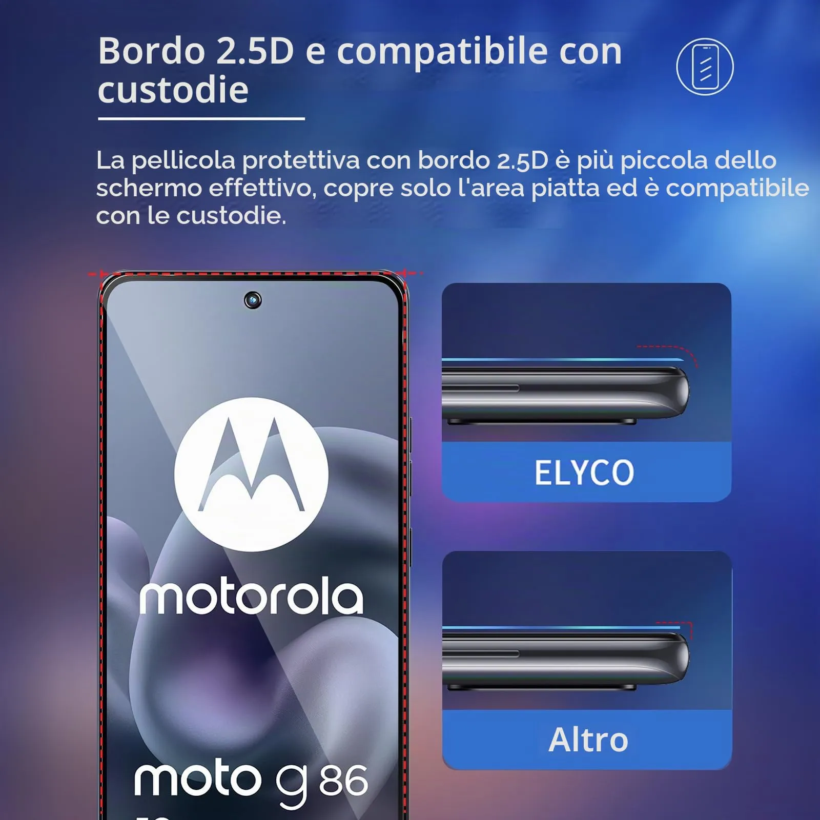 ELYCO Vetro Temperato Privacy per Motorola Moto G86 5G, 2 Pezzi - immagine 7