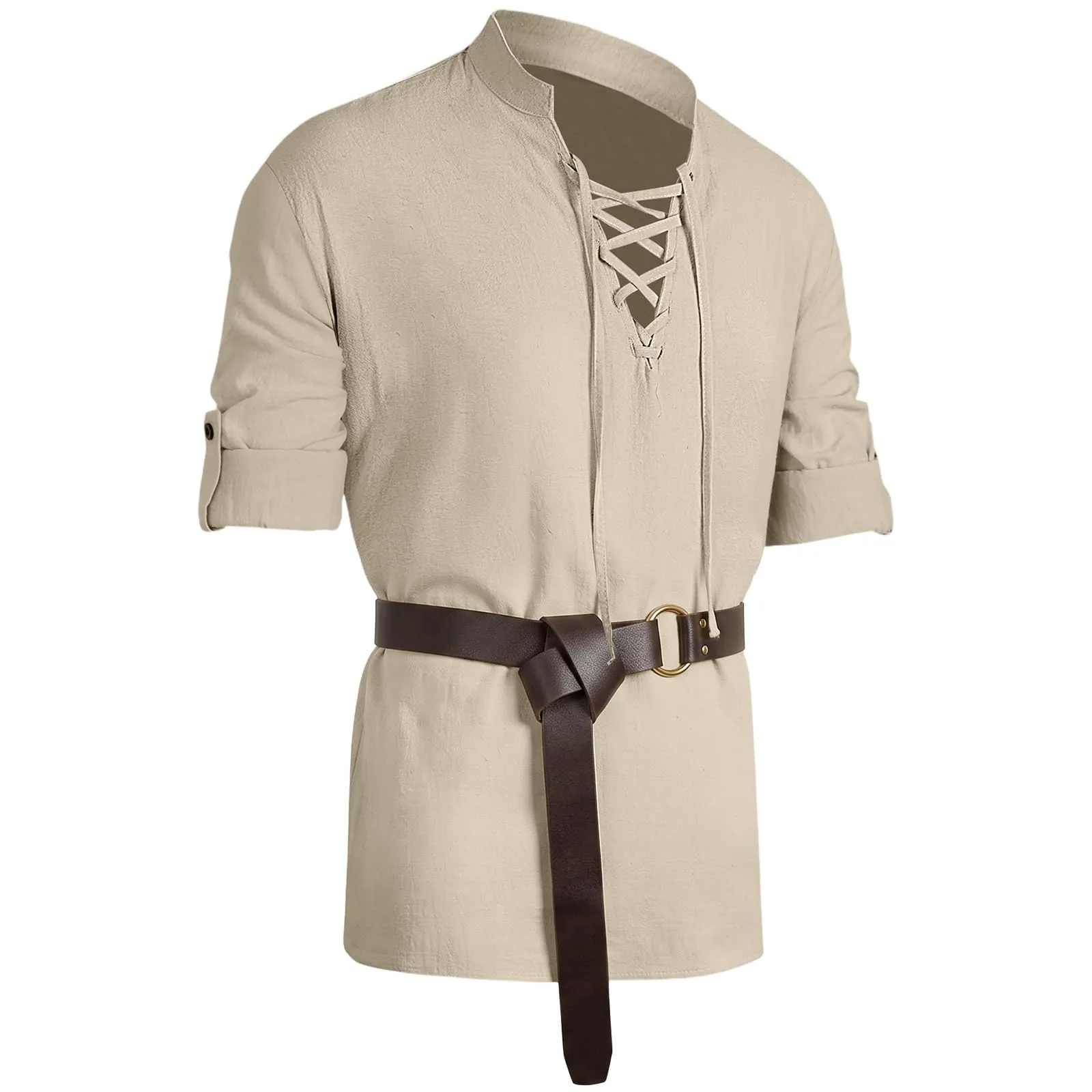 BSBUY Costume Medievale Rinascimentale Vintage da Uomo con Cintura - immagine 1