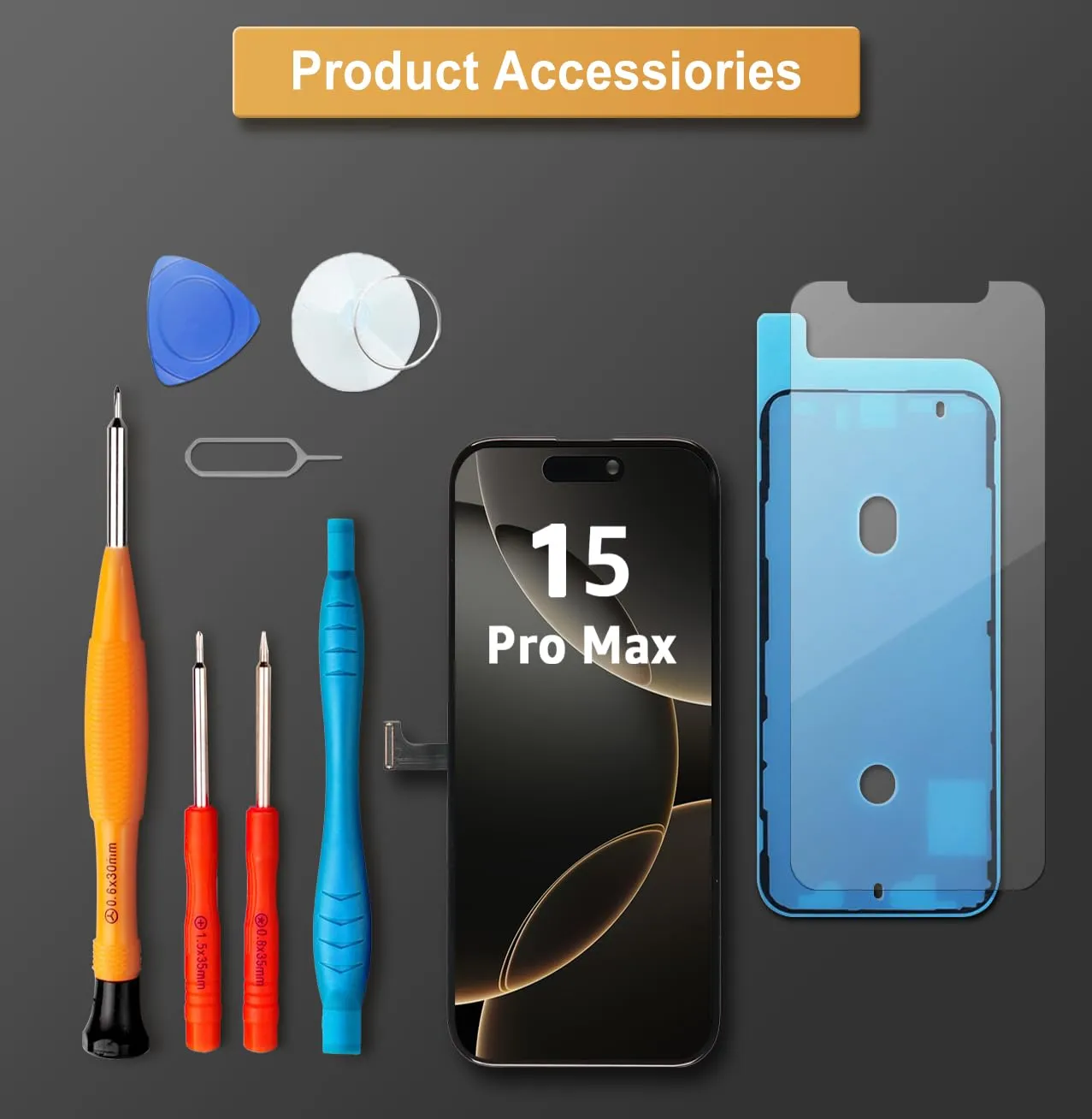 LL TRADER Schermo LCD 6,7'' per iPhone 15 Pro Max e Kit di Riparazione - immagine 7
