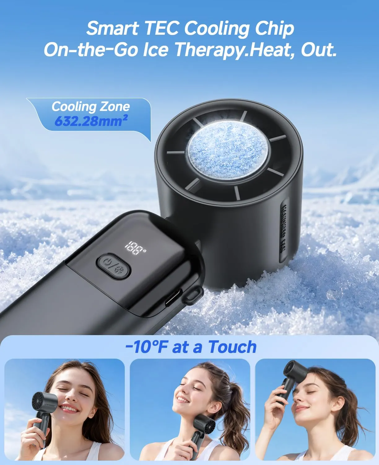 Yannovus Ventilatore Turbo Portatile 4 in 1, 5000 mAh, Flusso d'aria 10 m/s, Velocità 1-100, Pieghevole USB per Collo, Mano e Tavolo - immagine 2