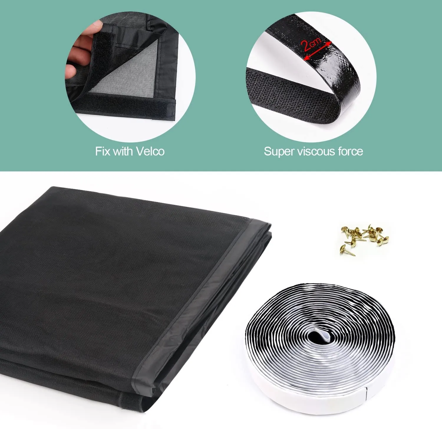 MYCARBON Zanzariera Magnetica 120x220cm per Porta e Finestra, Nero - immagine 6