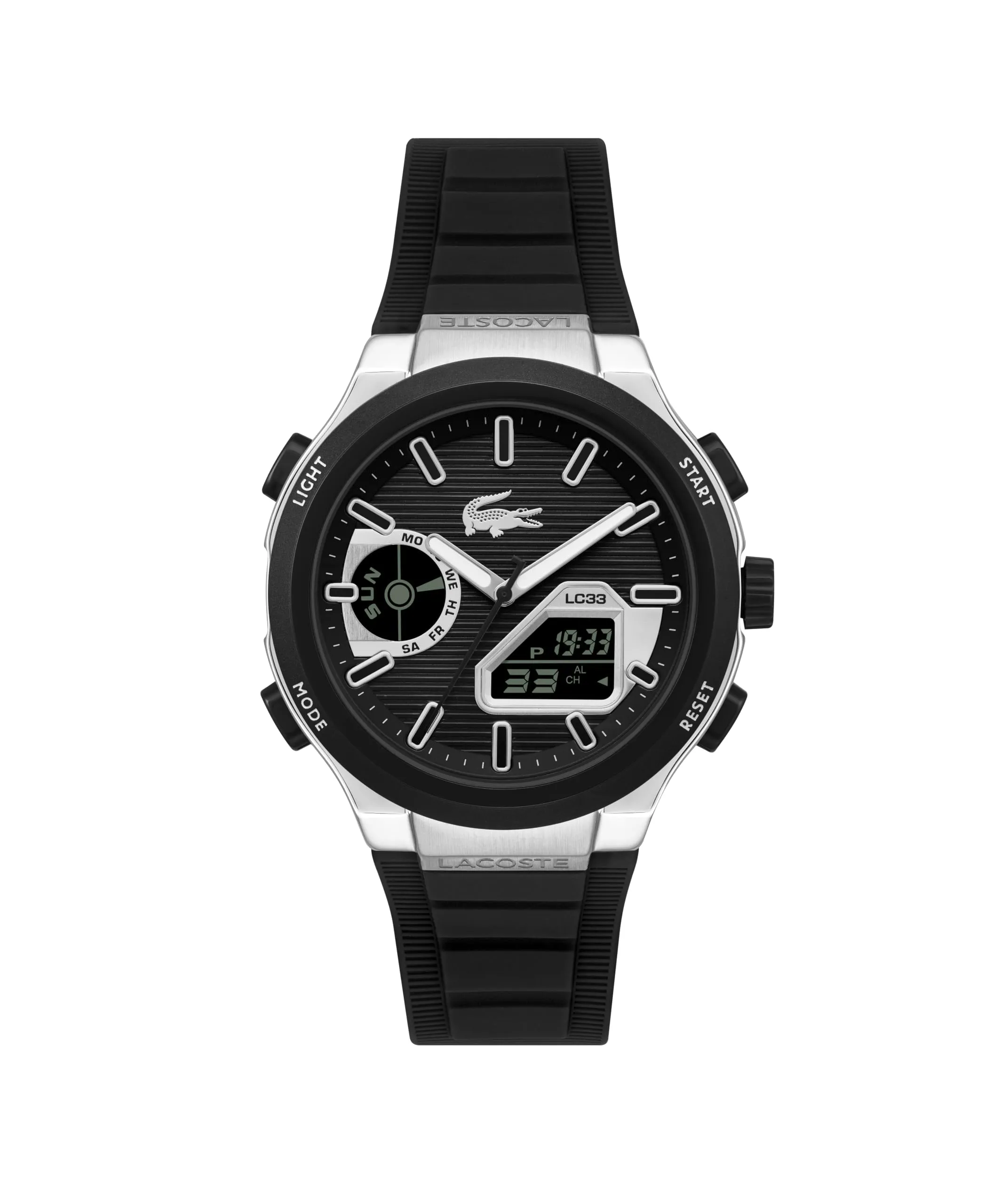 Lacoste LC33 Orologio Analogico-Digitale da Uomo con Cronografo, Cinturino in Silicone Nero - 2011516 - immagine 2