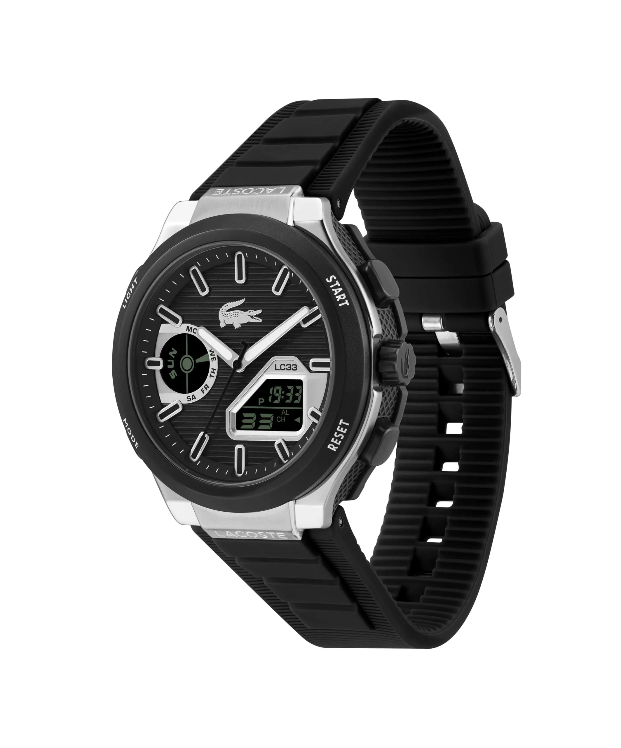 Lacoste LC33 Orologio Analogico-Digitale da Uomo con Cronografo, Cinturino in Silicone Nero - 2011516 - immagine 3