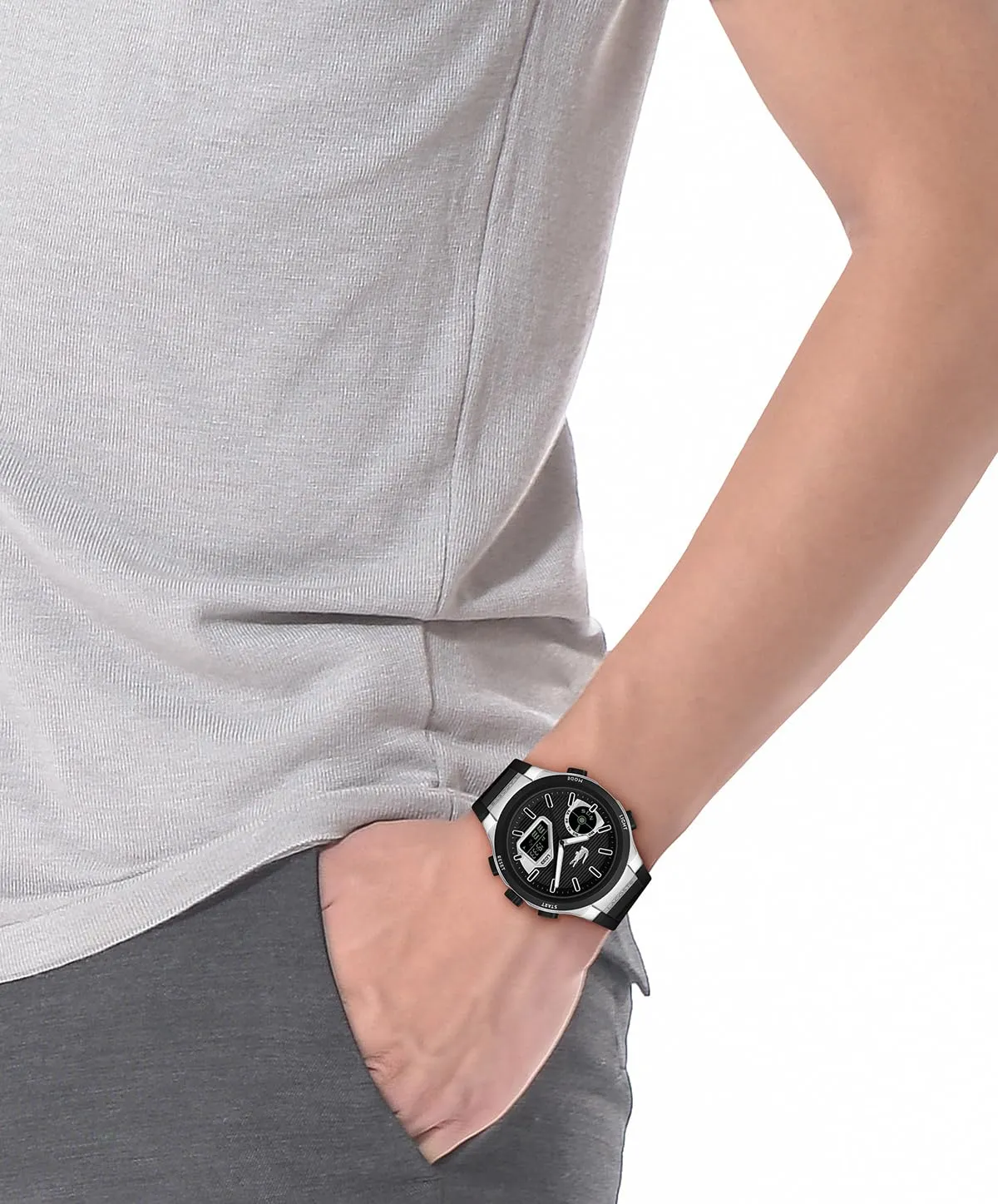 Lacoste LC33 Orologio Analogico-Digitale da Uomo con Cronografo, Cinturino in Silicone Nero - 2011516 - immagine 7