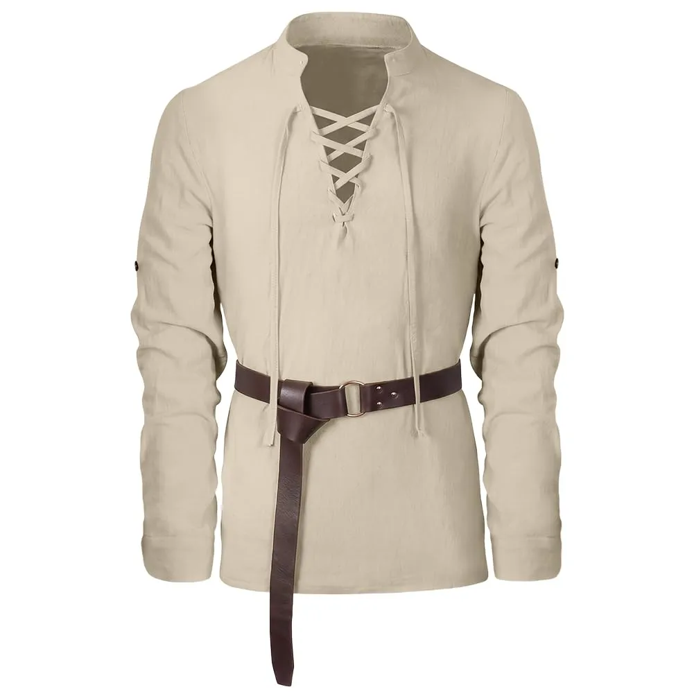 BSBUY Costume Medievale Rinascimentale per Uomo con Cintura - immagine 8