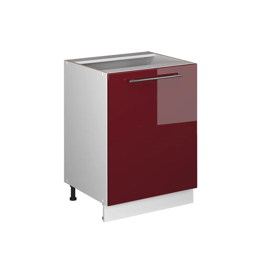 Vicco Mobiletto Base Cucina Fame-Line, Bordeaux Lucido/Bianco, 60 cm - immagine 1