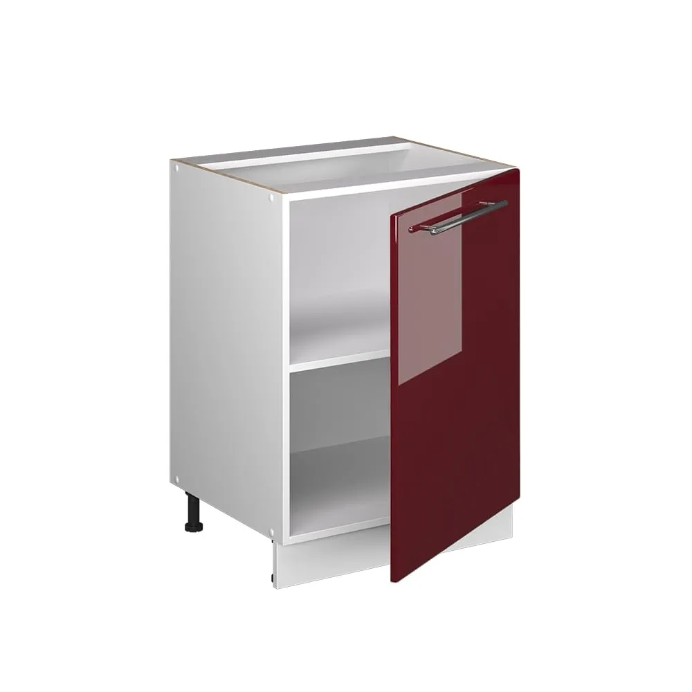 Vicco Mobiletto Base Cucina Fame-Line, Bordeaux Lucido/Bianco, 60 cm - immagine 6