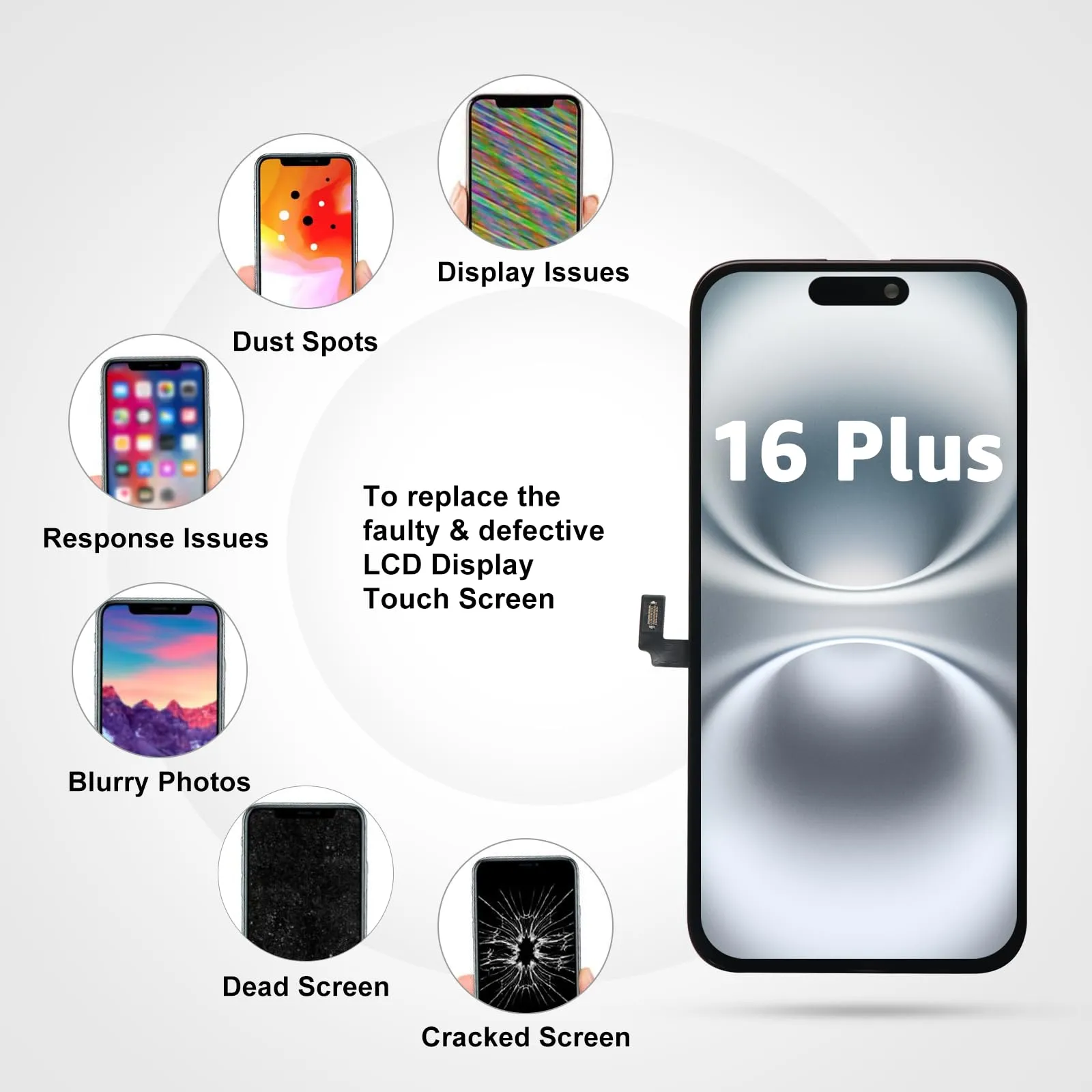 LL TRADER Schermo LCD 6,7'' per iPhone 16 Plus e Kit di Riparazione - immagine 8