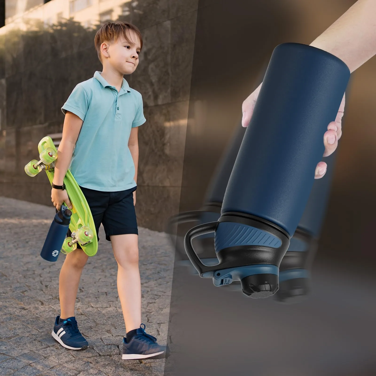 Fjbottle Borraccia Termica 600ml Acciaio Inox con Tappo Magnetico per Ciclismo - immagine 6