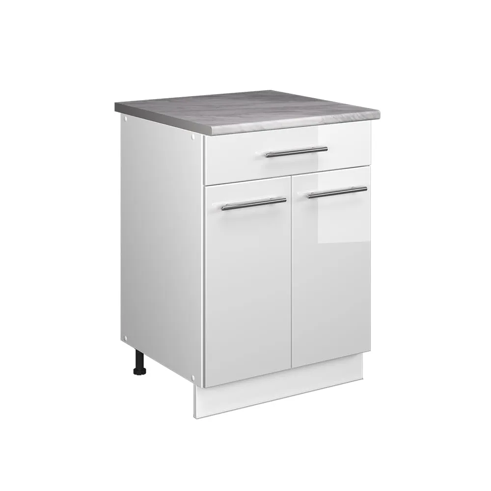 Vicco Fame-Line Mobile Base, Bianco Lucido/Bianco, 60 cm - immagine 1