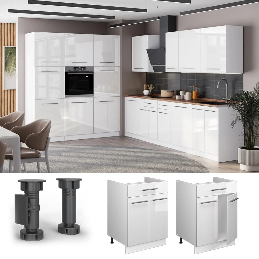 Vicco Fame-Line Mobile Base, Bianco Lucido/Bianco, 60 cm - immagine 5