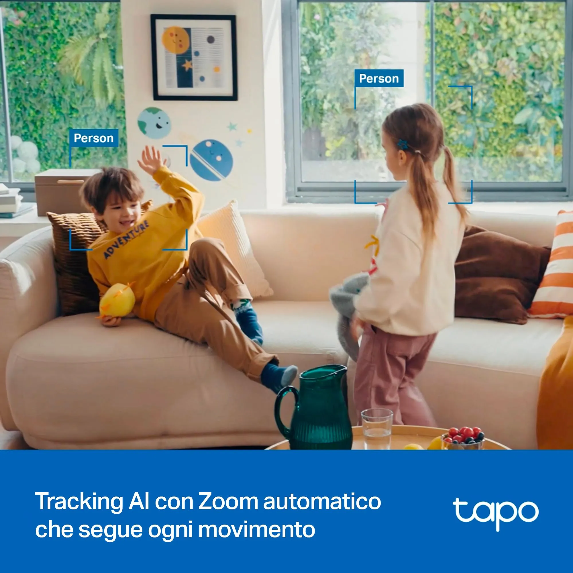 Tapo C250 Telecamera di sorveglianza 4K per interni 360° con rilevamento IA e zoom - immagine 3