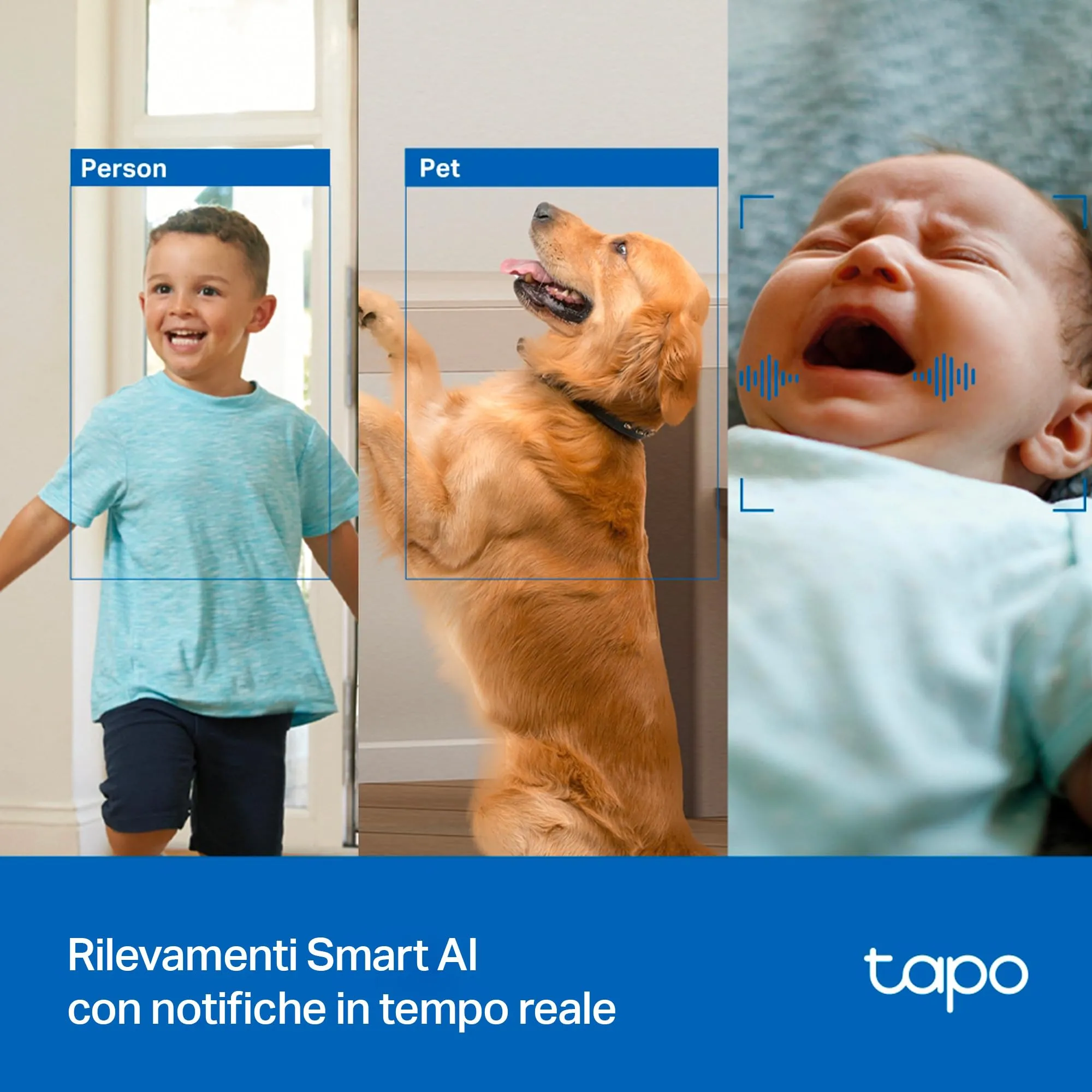 Tapo C250 Telecamera di sorveglianza 4K per interni 360° con rilevamento IA e zoom - immagine 4