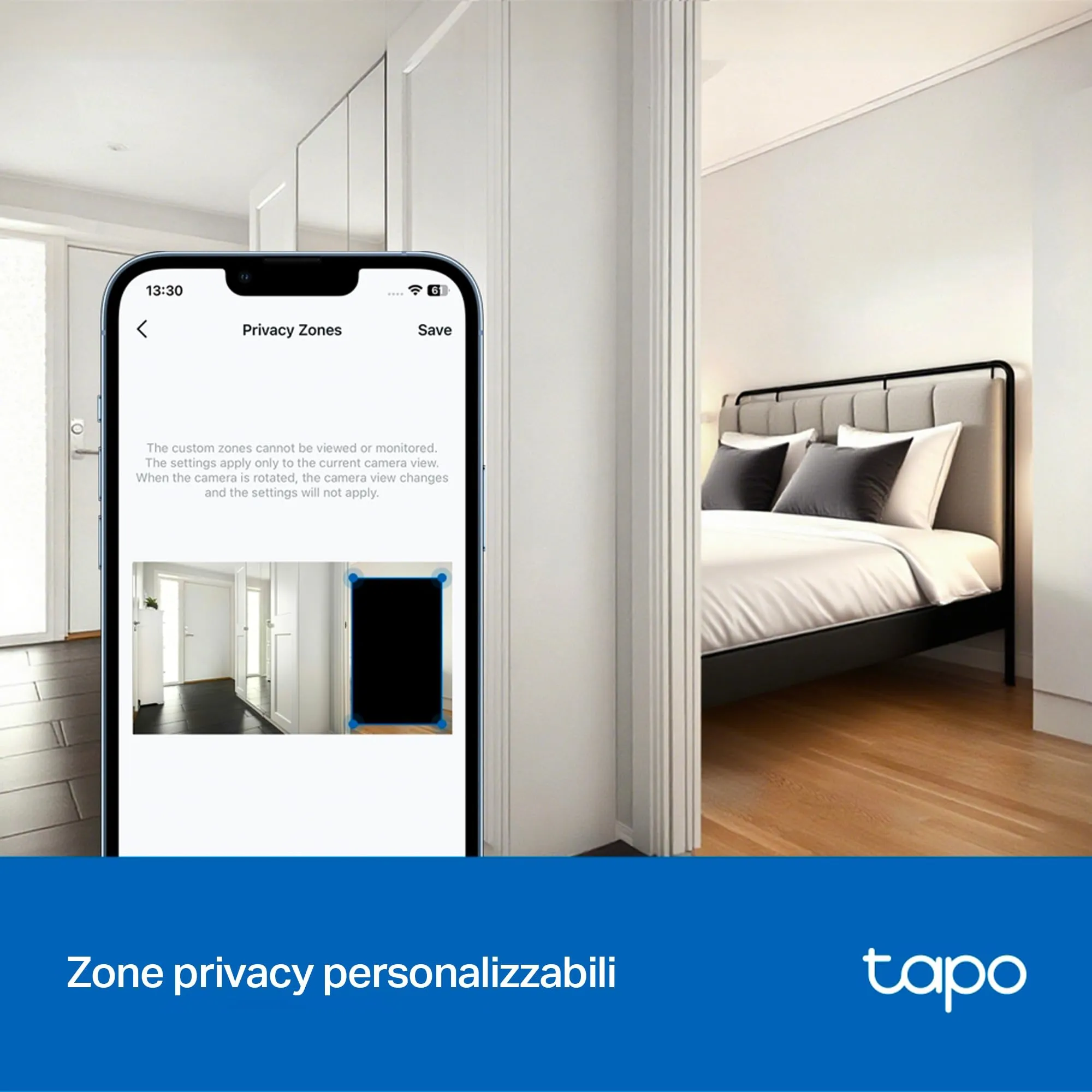 Tapo C250 Telecamera di sorveglianza 4K per interni 360° con rilevamento IA e zoom - immagine 7