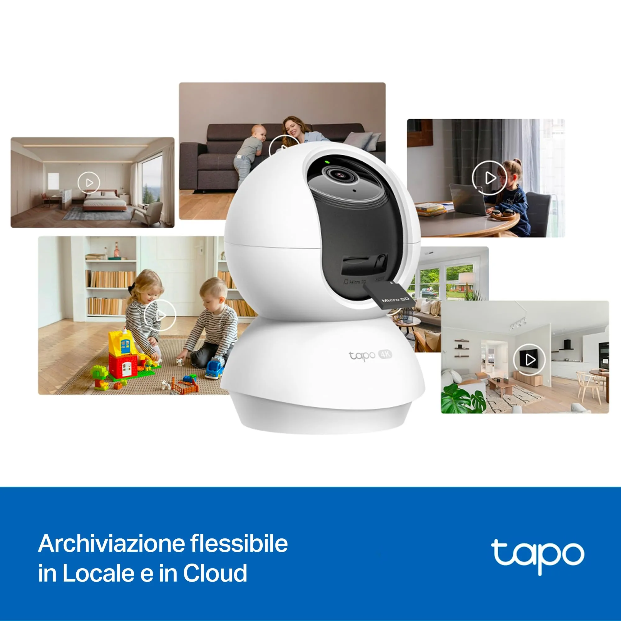 Tapo C250 Telecamera di sorveglianza 4K per interni 360° con rilevamento IA e zoom - immagine 9