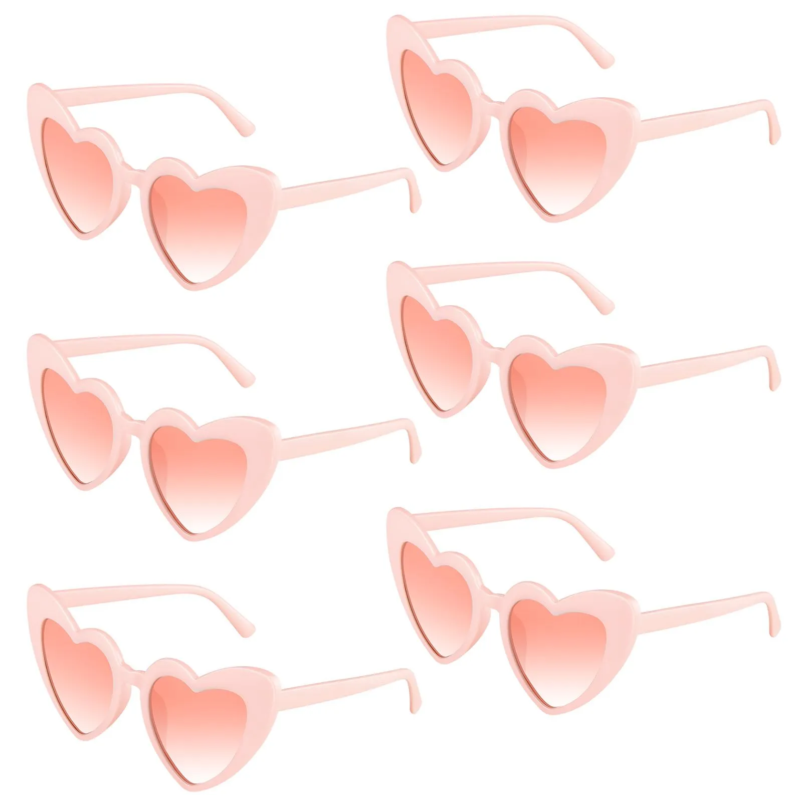BOUBONI Occhiali da Sole Vintage a Forma di Cuore, Rosa Chiaro, 15.3cm - immagine 1