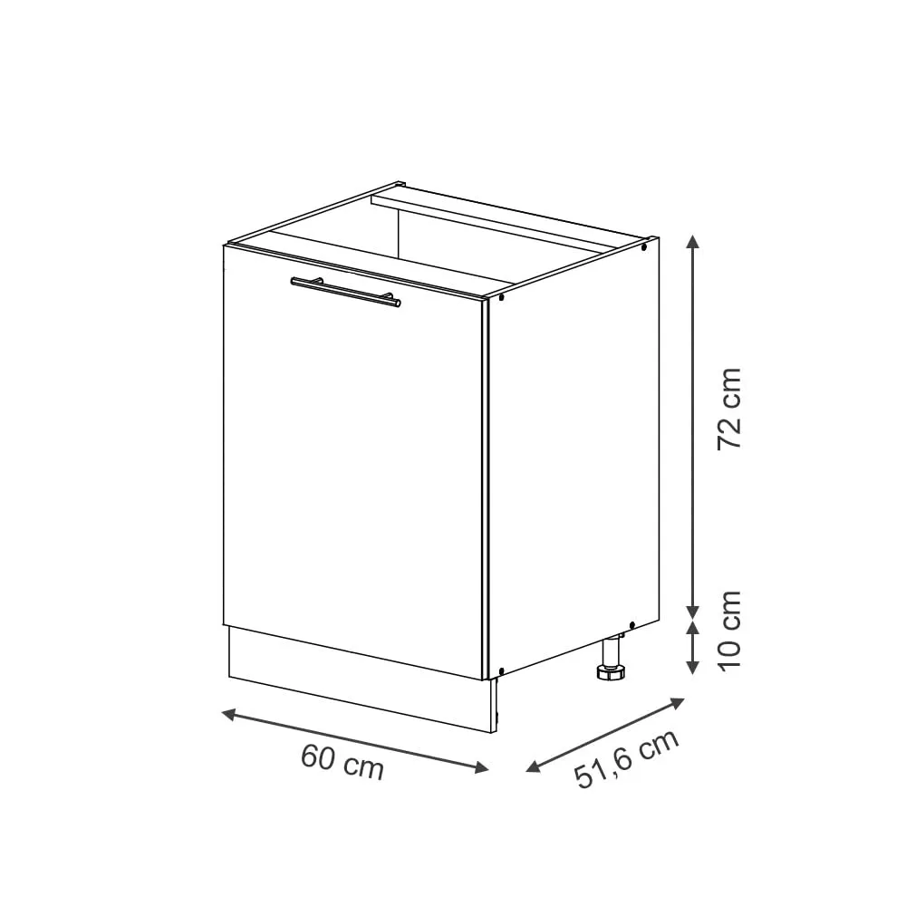 Vicco Fame-Line Mobile Base Cucina, Antracite Lucido/Bianco, 60 cm - immagine 3