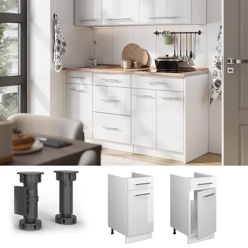 Vicco Fame-Line Mobile Base, Bianco Lucido/Bianco, 40 cm - immagine 4