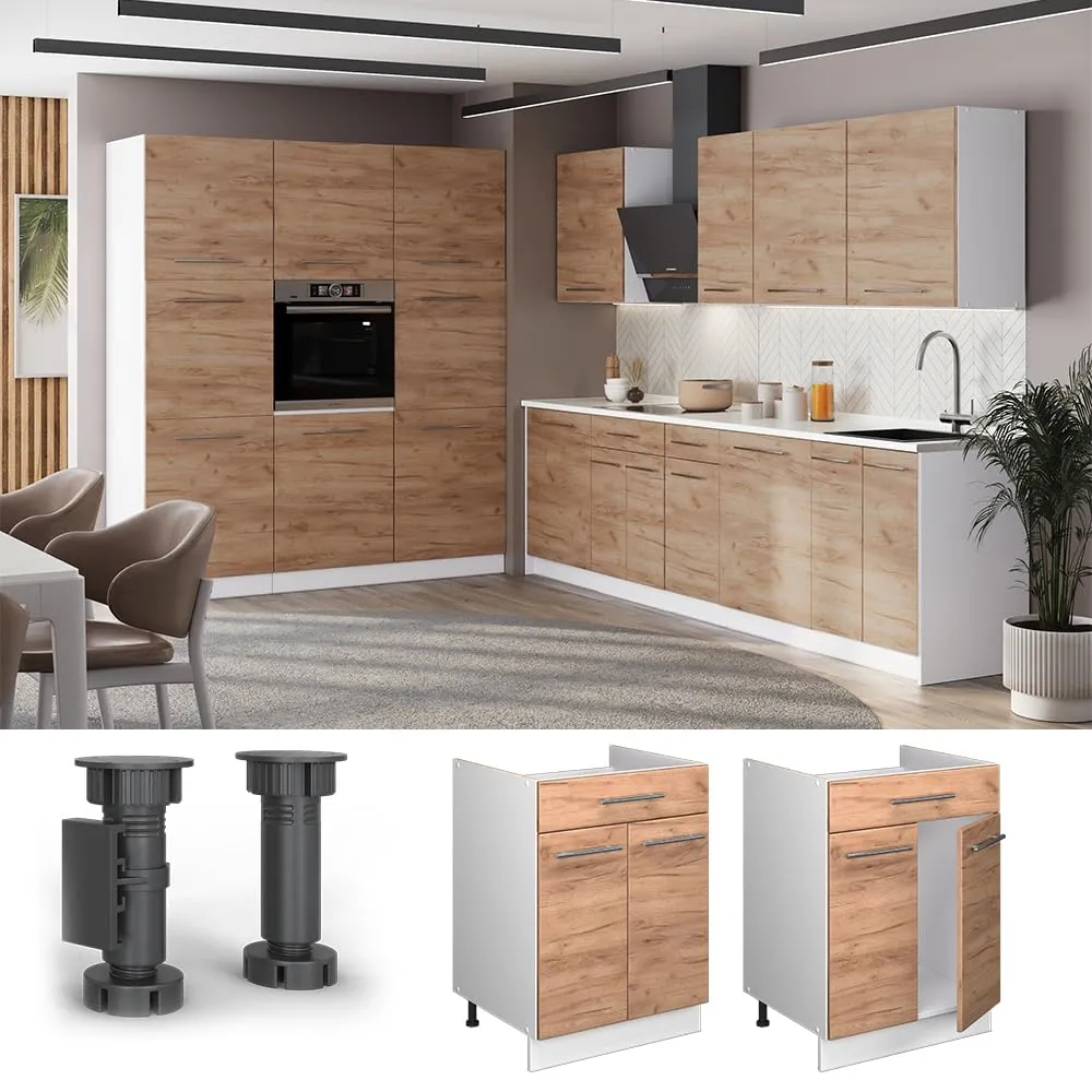 Vicco Fame-Line Mobile Base, Rovere Dorato/Bianco, 60 cm - immagine 4