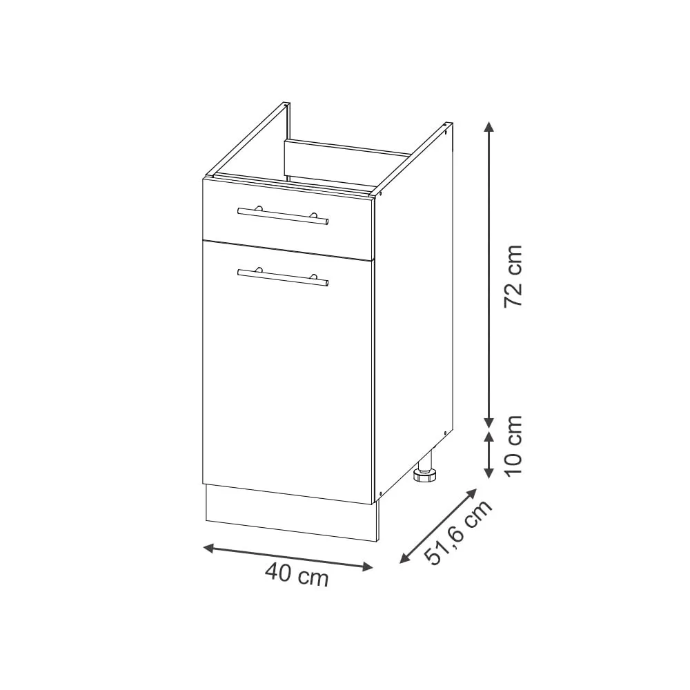 Vicco Fame-Line Mobile Base, Verde-oro Country/Bianco, 40 cm - immagine 3