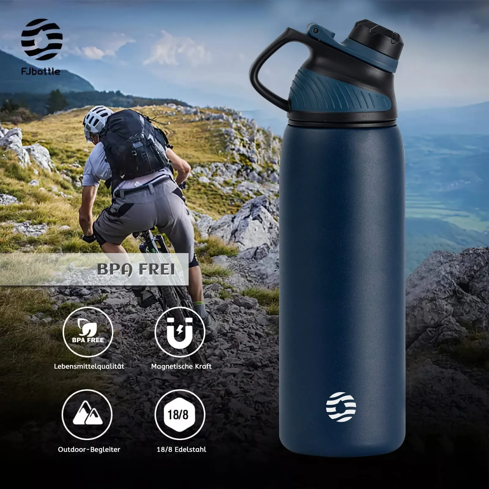 Fjbottle Borraccia Termica 800ml in Acciaio Inox con Tappo Magnetico - immagine 5