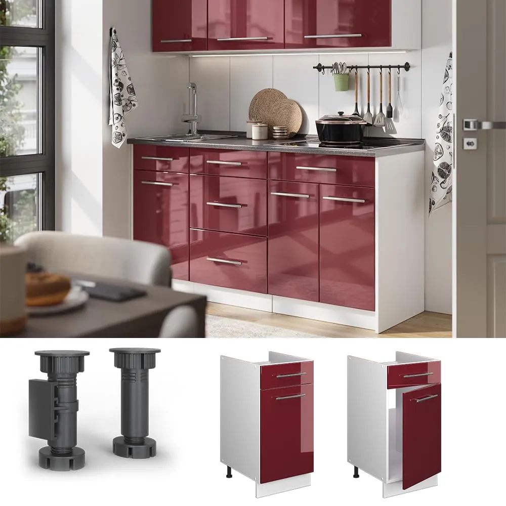 Vicco Fame-Line Mobile Base, Bordeaux Lucido/Bianco, 40 cm - immagine 4