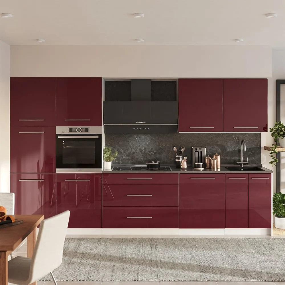 Vicco Mobile Lavello Cucina Fame-Line, Bordeaux Lucido/Bianco, 60 cm - immagine 5