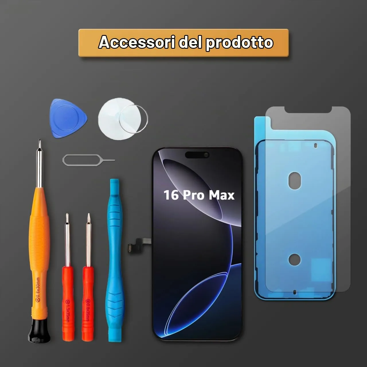 LL TRADER Schermo LCD 6,9'' per iPhone 16 Pro Max e Kit di Riparazione - immagine 7