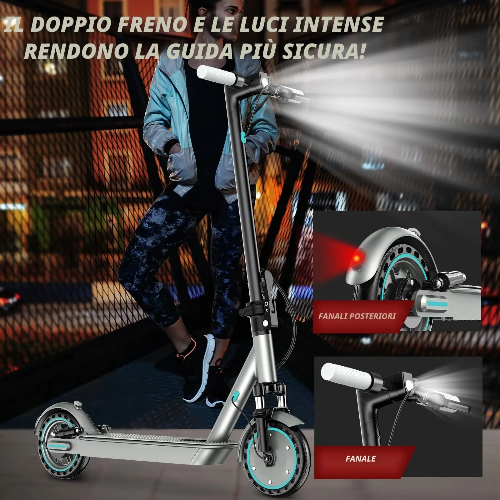 Zephyride V85 Monopattino Elettrico Adulto, Motore 350W/500W, Velocità 25km/H, Autonomia 35KM/45KM, Pieghevole - immagine 5