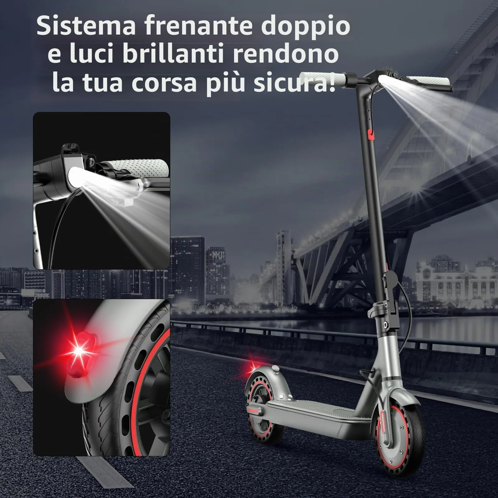 Zephyride V81 Monopattino Elettrico Adulto, Motore 350W/500W, Velocità 25km/h, Autonomia 35km/45km, Pieghevole - immagine 4