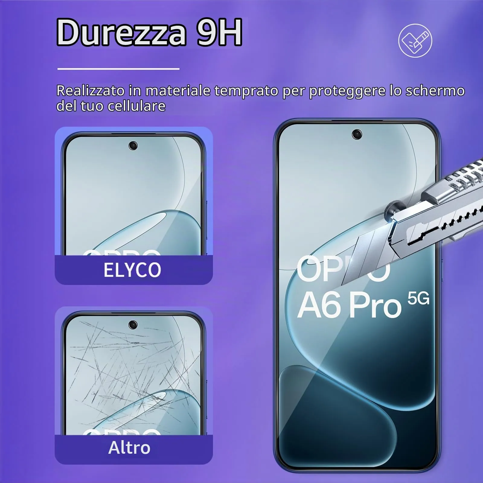 ELYCO Vetro Temperato Privacy per OPPO A6 Pro 4G/5G, 2 Pezzi - immagine 5