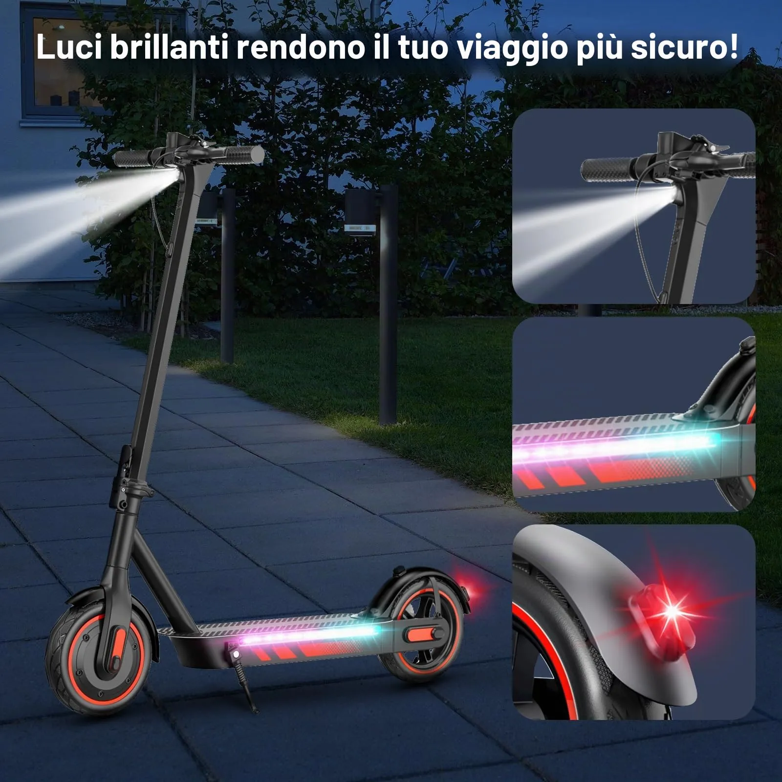 Zephyride V89 Monopattino Elettrico Adulto 500W, 25km/H, 45KM, Pneumatici 25,4 cm, Giallo - immagine 4