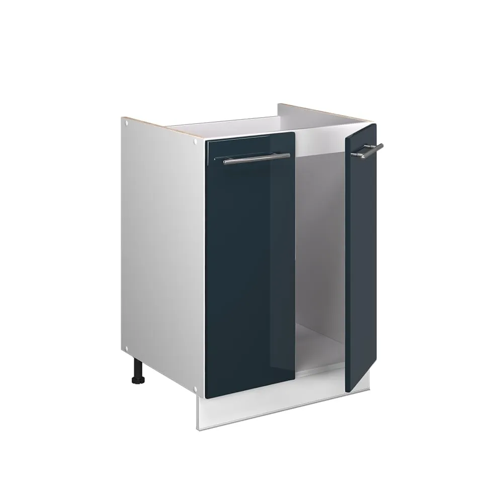 Vicco Mobile Lavello Cucina Fame-Line, Blu Scuro Lucido/Bianco, 60 cm - immagine 6