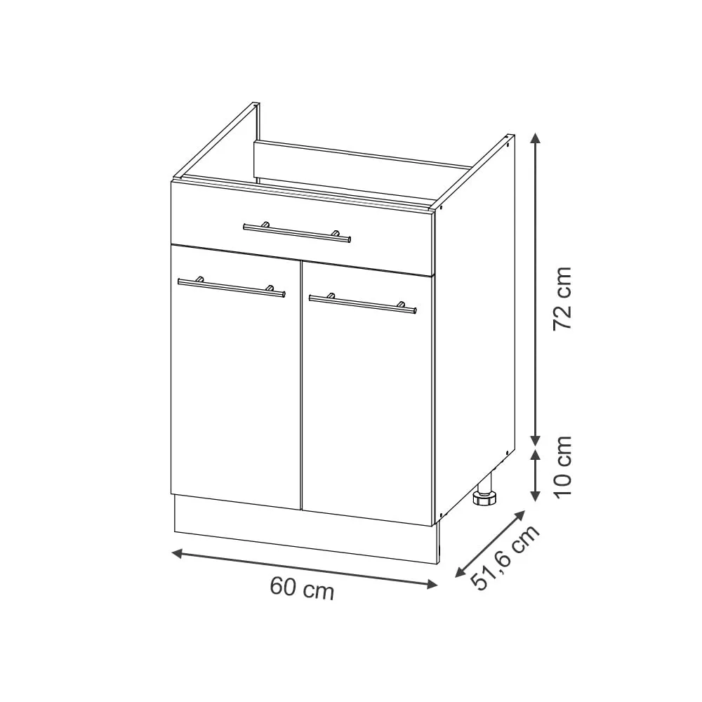 Vicco Fame-Line Mobile Base, Blu Scuro Lucido/Bianco, 60 cm - immagine 2