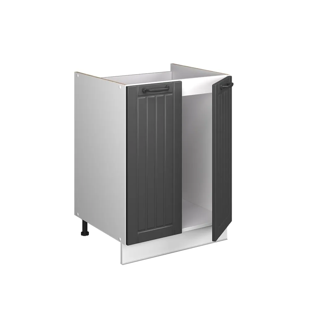 Vicco Mobile Lavello Cucina Fame-Line, Grigio Scuro/Bianco, 60 cm - immagine 7